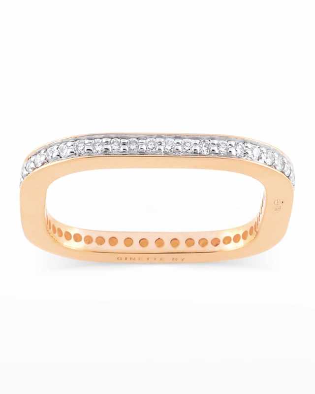 TV 18k Rose Gold Diamond Ring, Size 7.5
