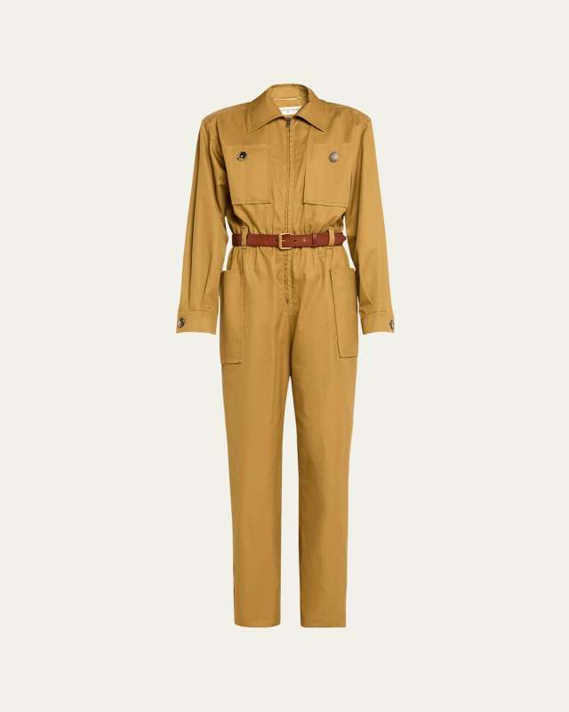 Cargo Pocket Zip Front Jumpsuit