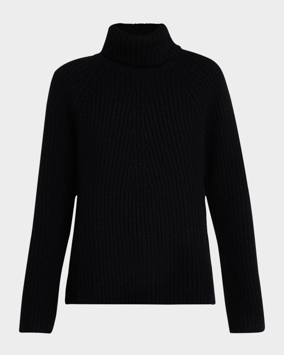 Ribbed Turtleneck Wool-Cashmere Sweater
