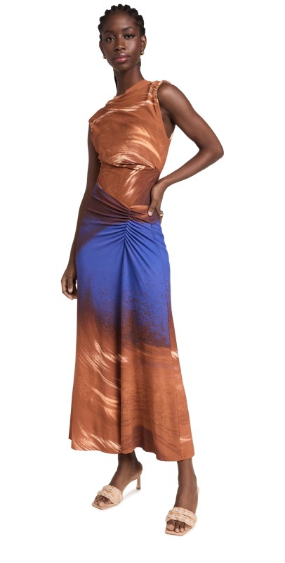 SIMKHAI Acacia Midi Dress Sierra Print