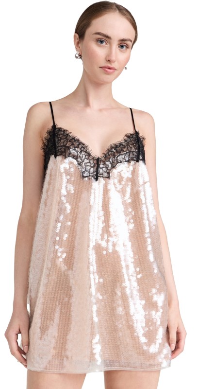 Retrofête Olive Sequin Dress Cream
