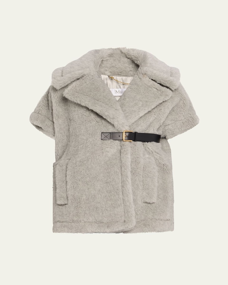 Belted Alpaca Wool Vest Cap