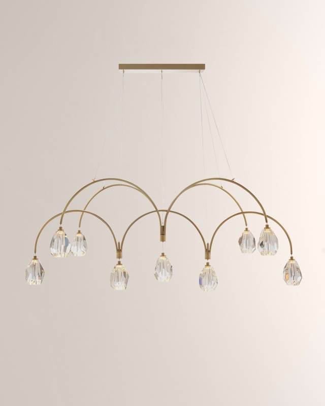 Faceted Cut Crystal 9-Light Chandelier