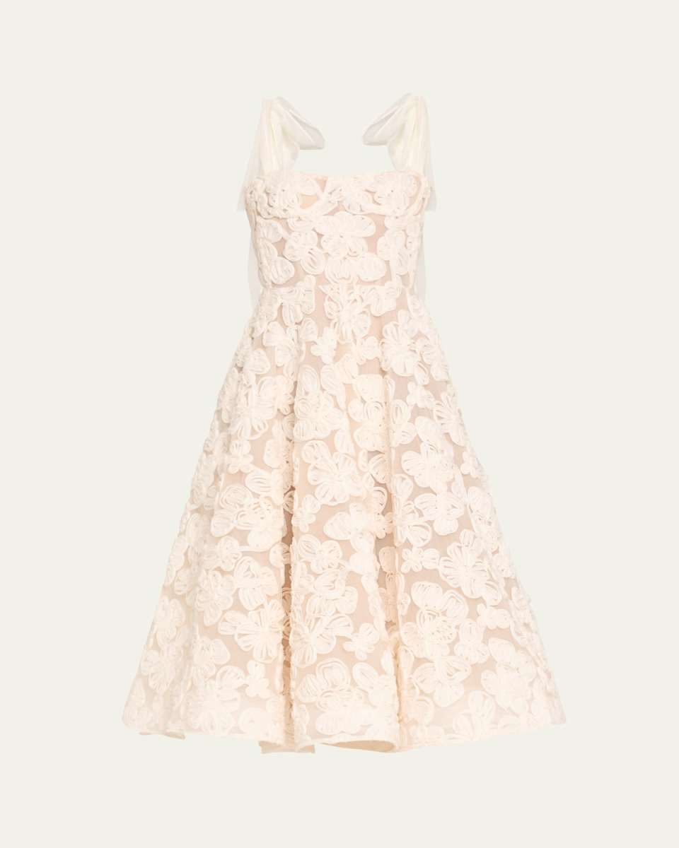 Sabrina Lace Midi Dress with Bow Details