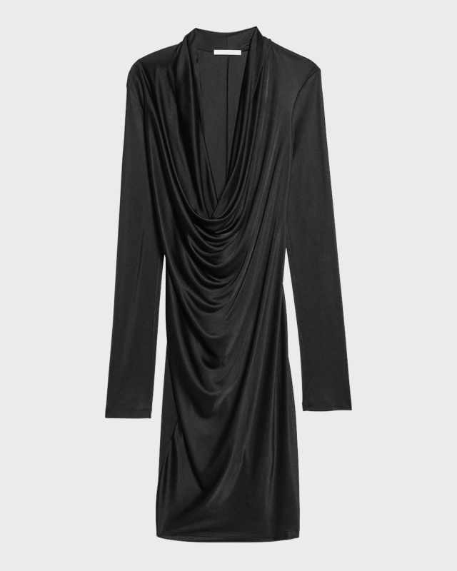 Liquid Jersey Cowl-Neck Dress