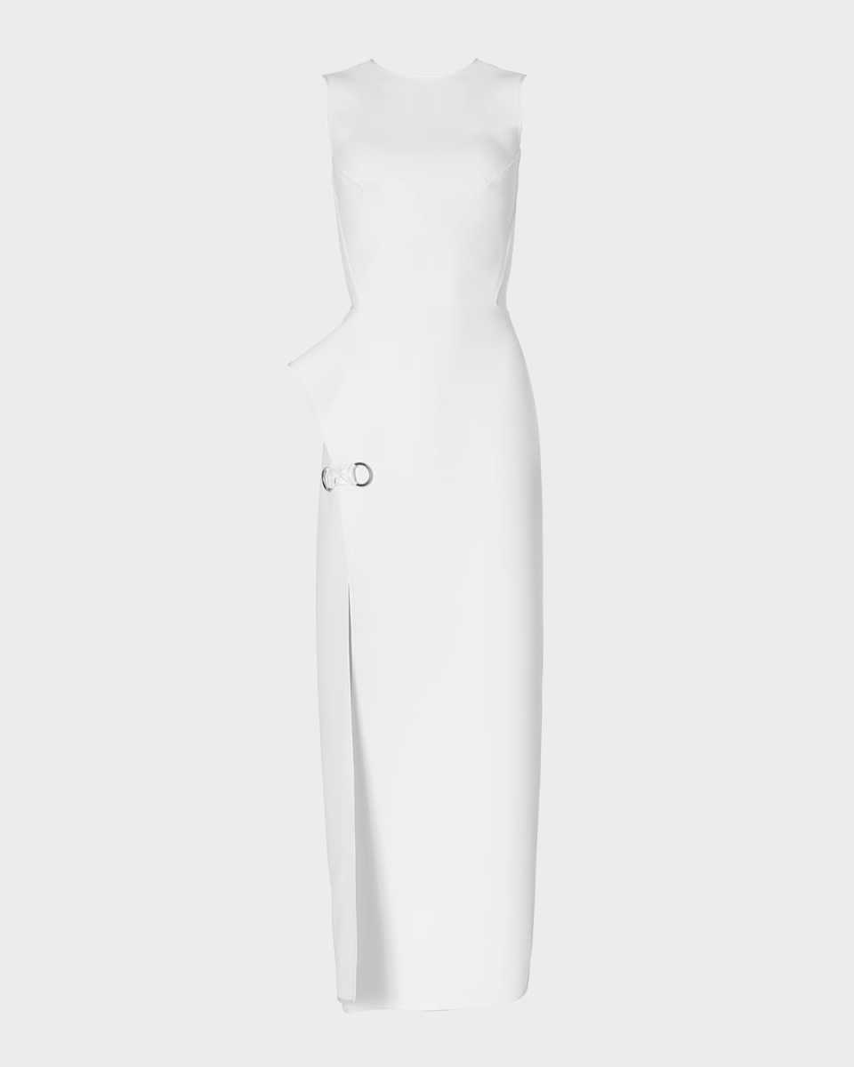 Mannerism Structured Thigh-Slit Sleeveless Ankle Dress