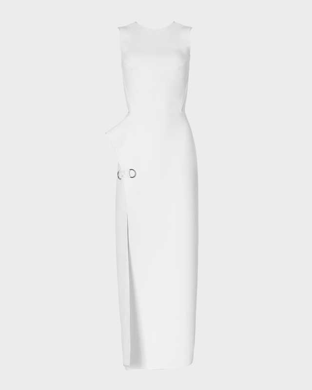 Mannerism Structured Thigh-Slit Sleeveless Ankle Dress