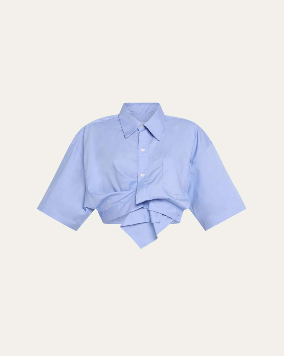 Draped Short-Sleeve Top