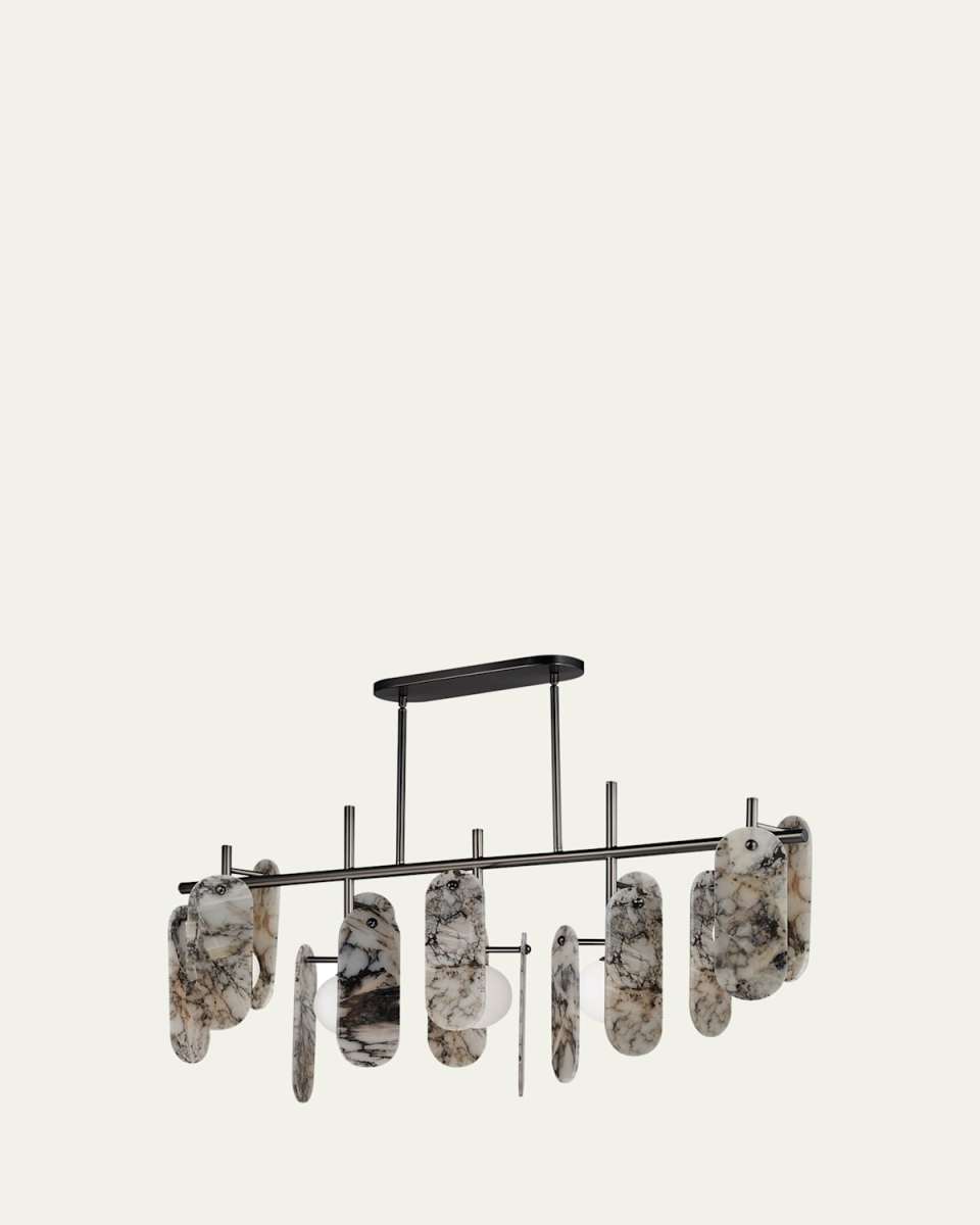 Megalith Striae Arya Stone 47" 5-Light Linear Chandelier
