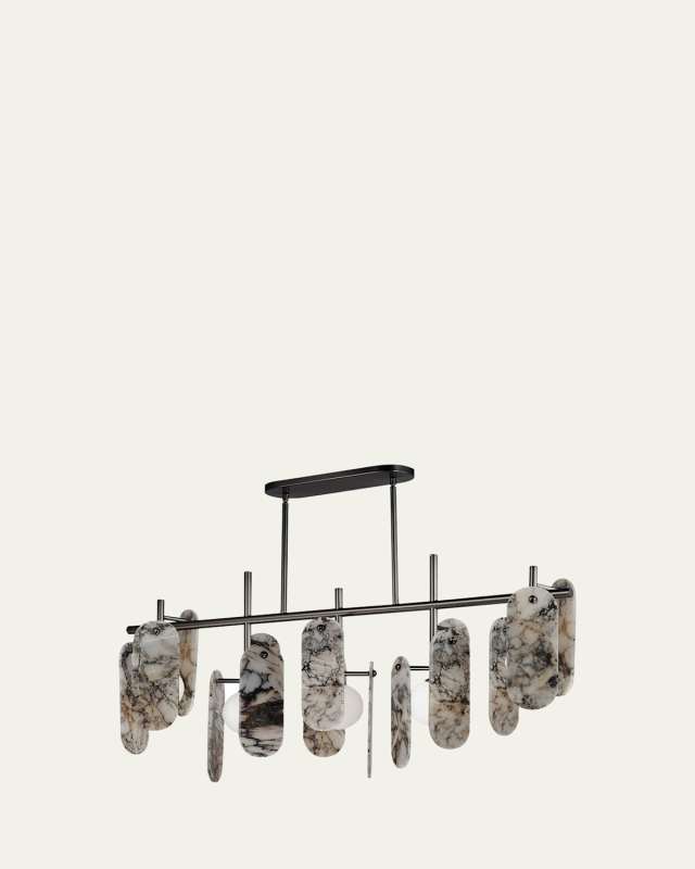 Megalith Striae Arya Stone 47" 5-Light Linear Chandelier