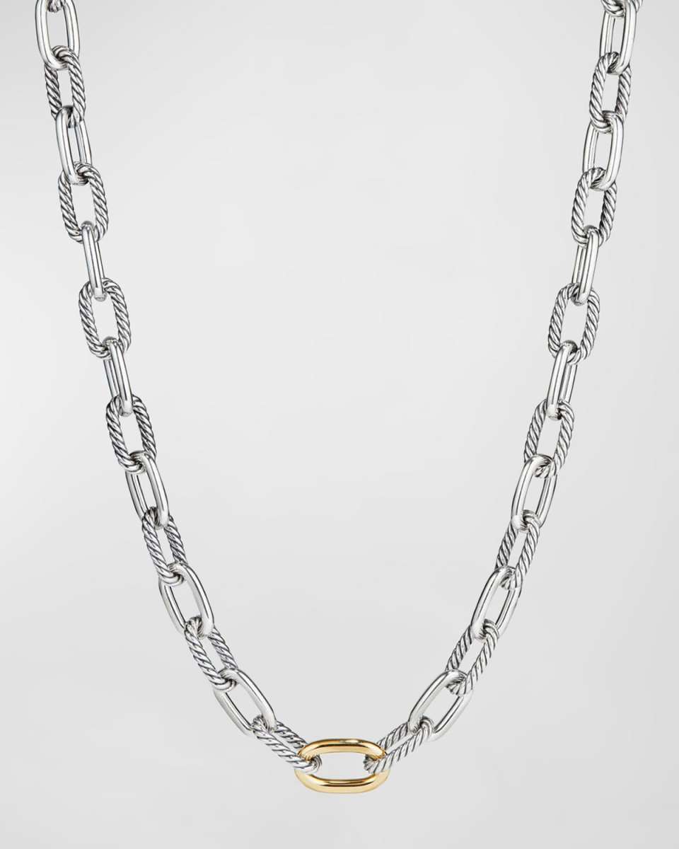 DY Madison Chain Necklace in Silver with 18K Gold, 11mm