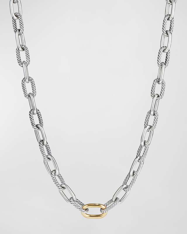 DY Madison Chain Necklace in Silver with 18K Gold, 11mm