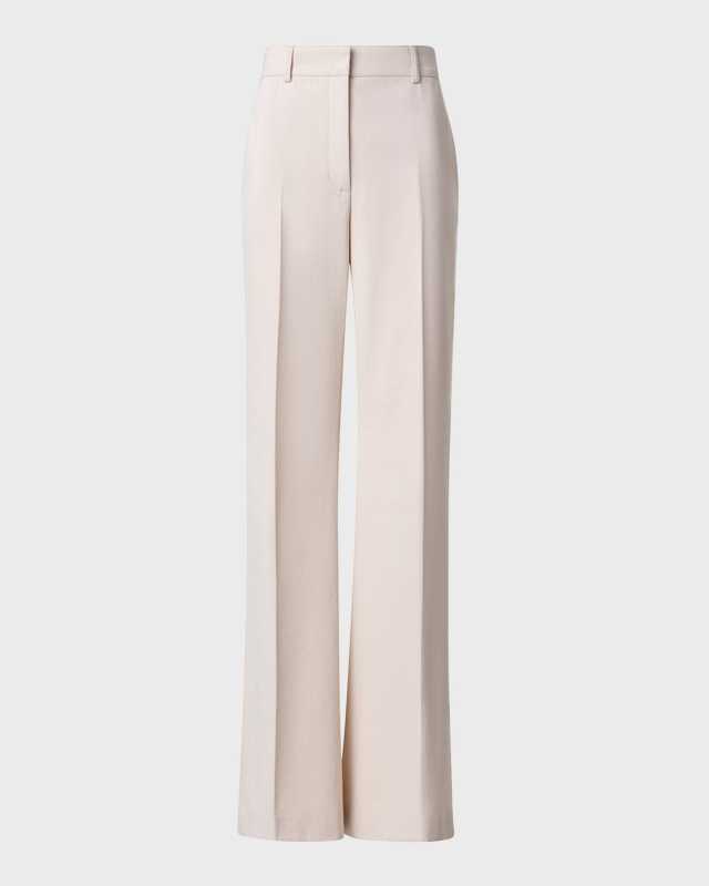 Florine Cotton-Wool Gabardine Straight-Leg Pants