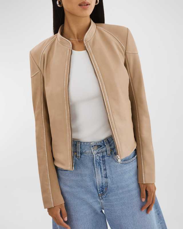 Hira Leather Moto Jacket