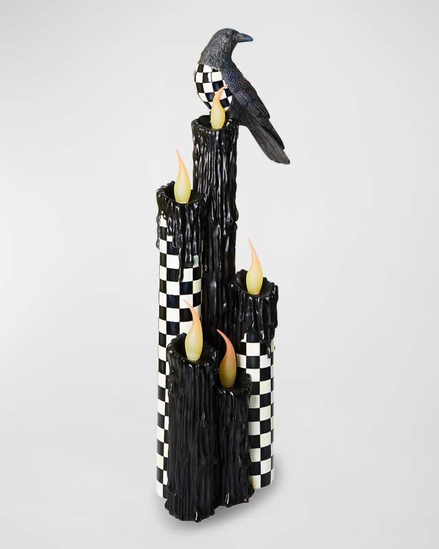 Courtly Check Jumbo Melting Candle Cluster with Crow
