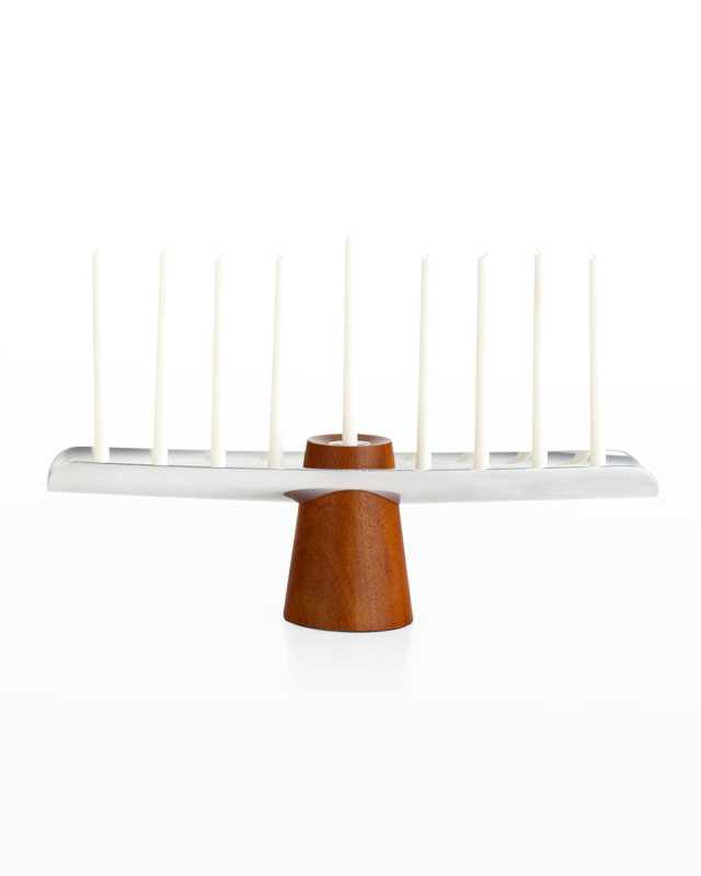 Classic Acacia Wood Menorah