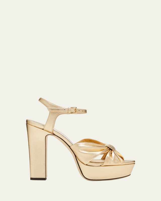 Heloise Metallic Ankle-Strap Platform Sandals