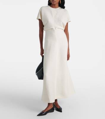 Toteme Slouch waist crinkled dress cream