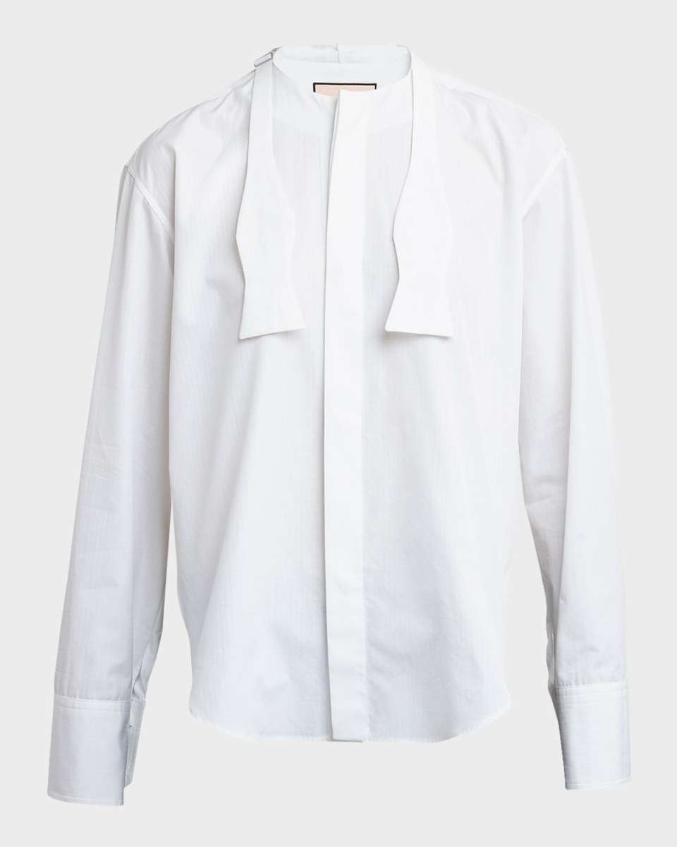 Bow Tie Long-Sleeve Button-Down Shirt