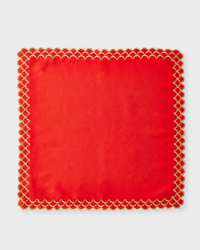 Peacock Hand-Embroidered Napkin