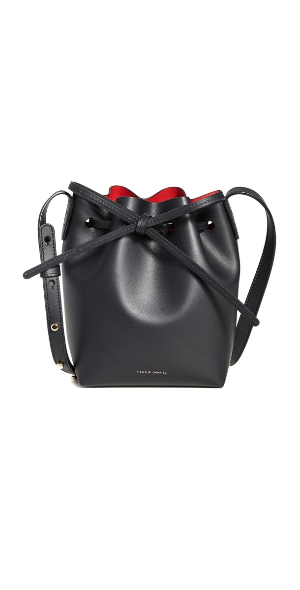 Mansur Gavriel Mini Mini Bucket Bag Black/Flamma