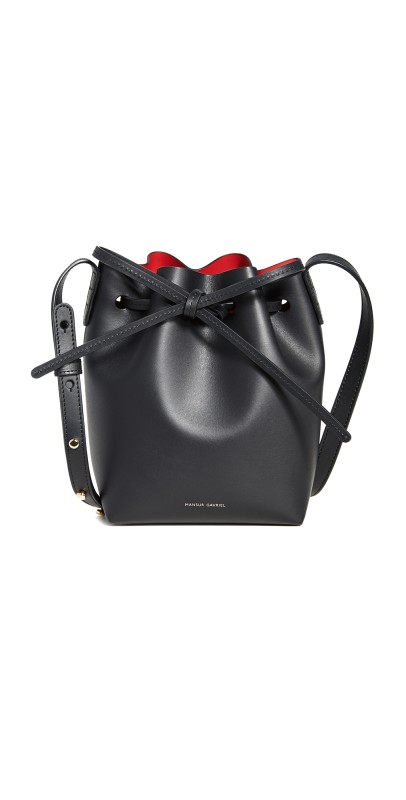 Mansur Gavriel Mini Mini Bucket Bag Black/Flamma
