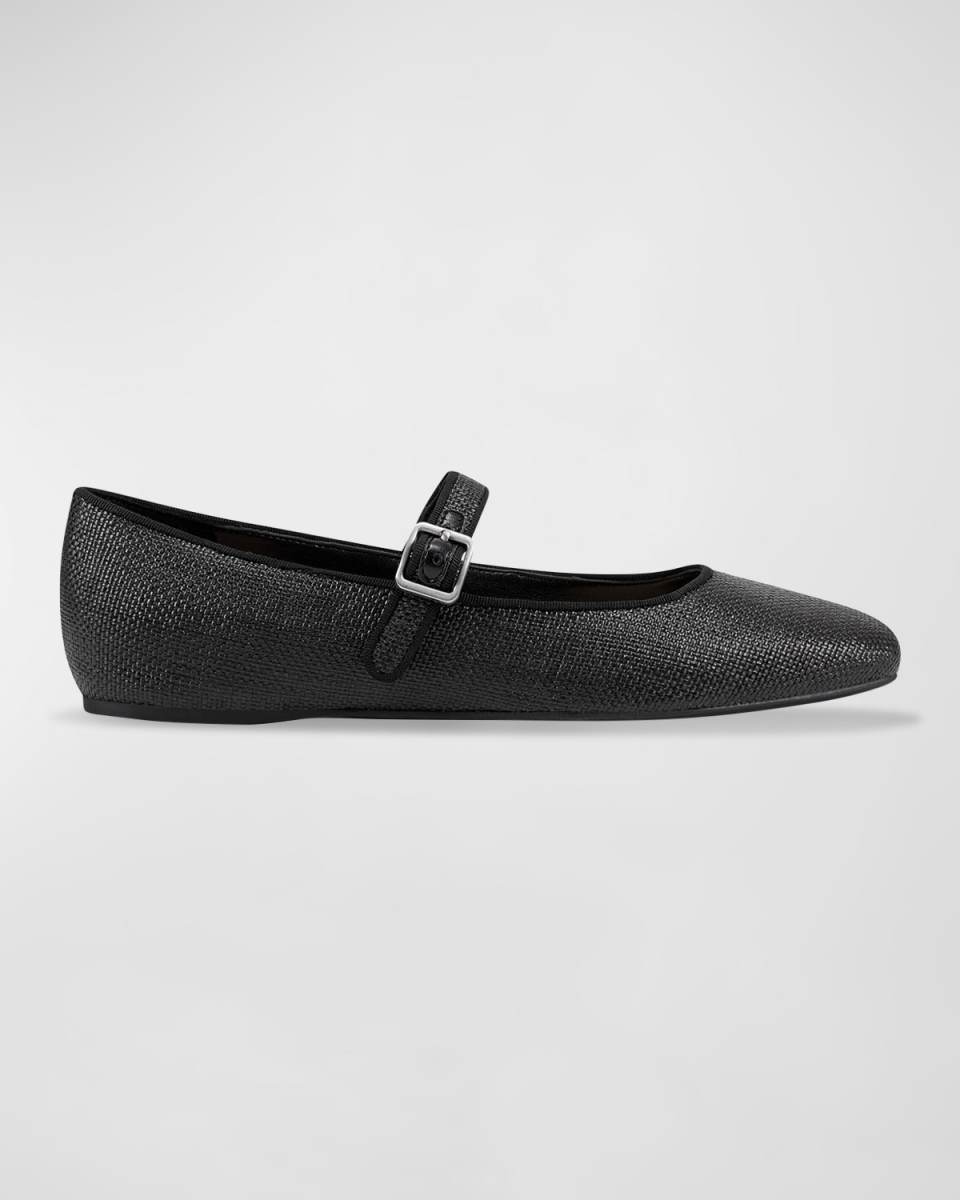Fabric Mary Jane Ballerina Flats