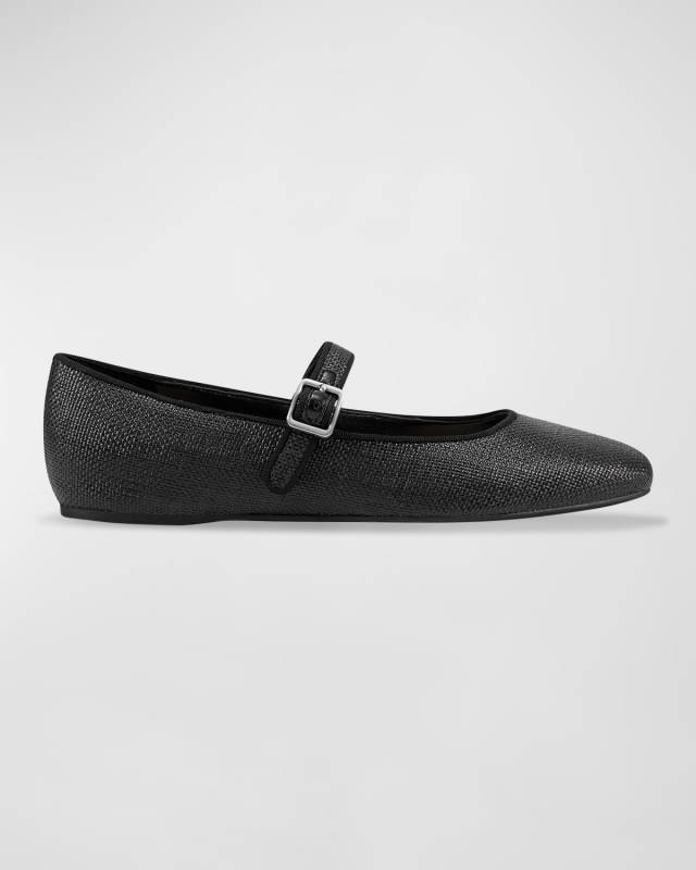 Fabric Mary Jane Ballerina Flats