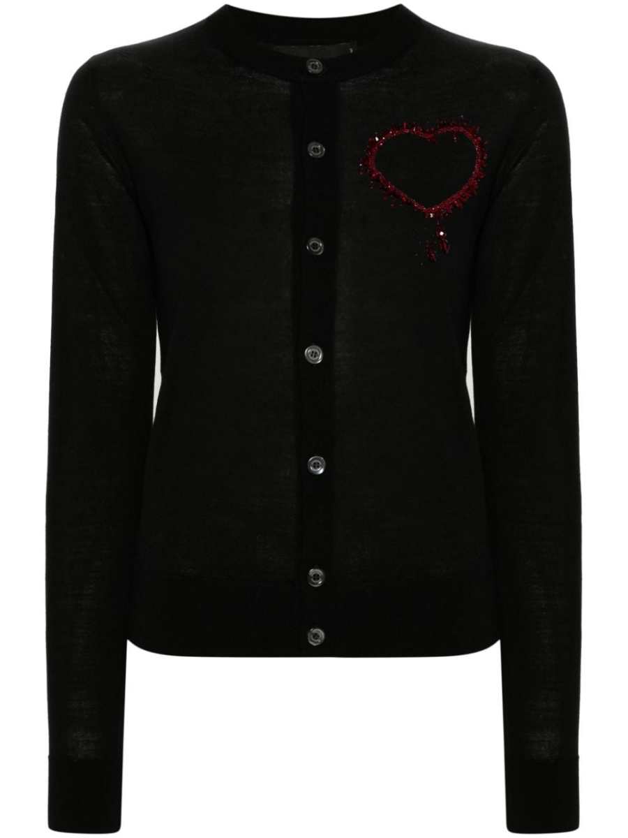 beaded-heart cardigan