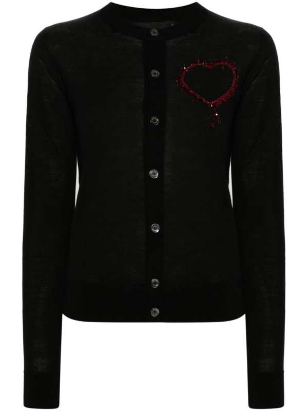 beaded-heart cardigan
