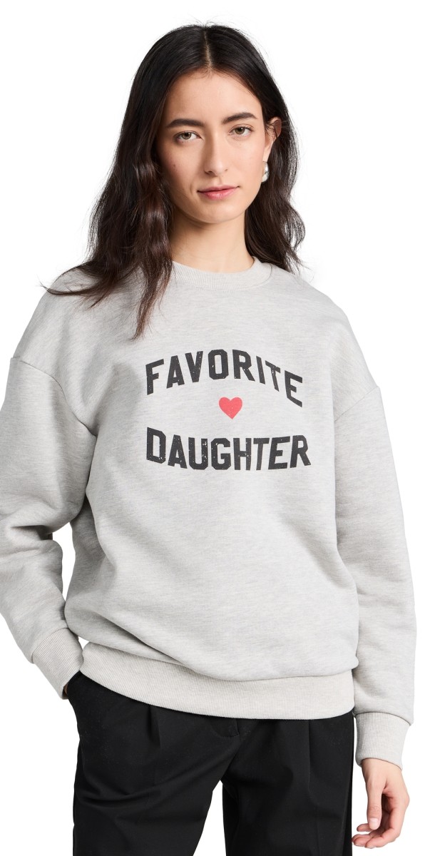 Favorite Daughter Favorite Daughter Heart Logo Sweatshirt Heather Grey