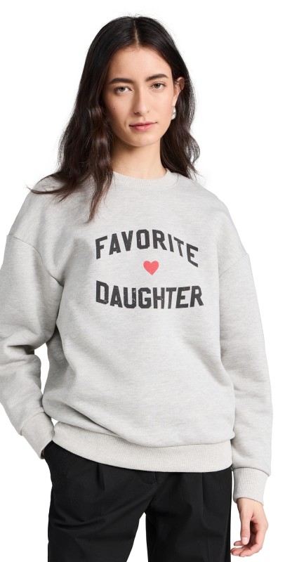 Favorite Daughter Favorite Daughter Heart Logo Sweatshirt Heather Grey