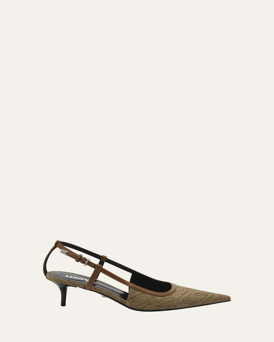 45mm Monogram Canvas Slingback Pumps