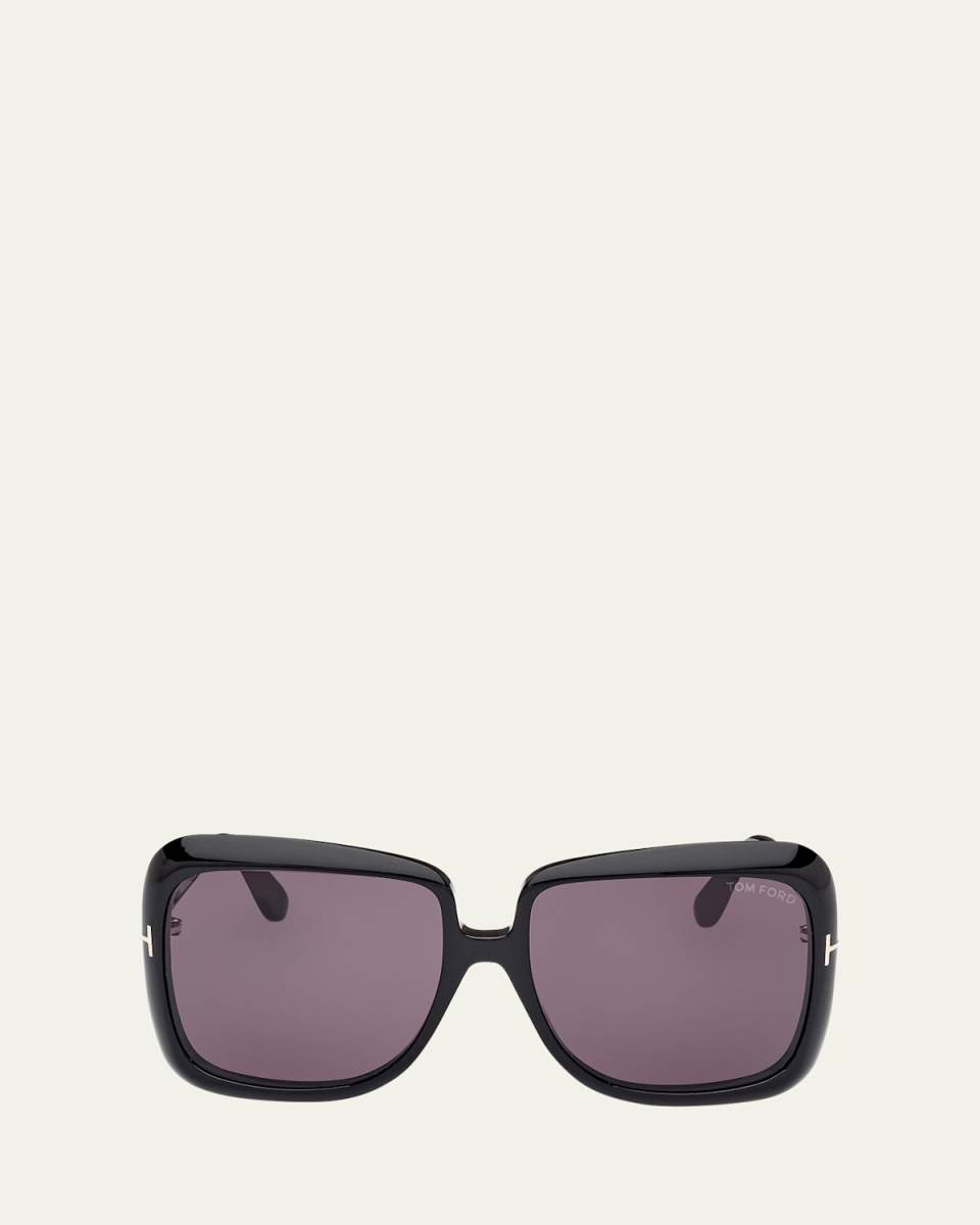 Lorelai Black Acetate Square Sunglasses