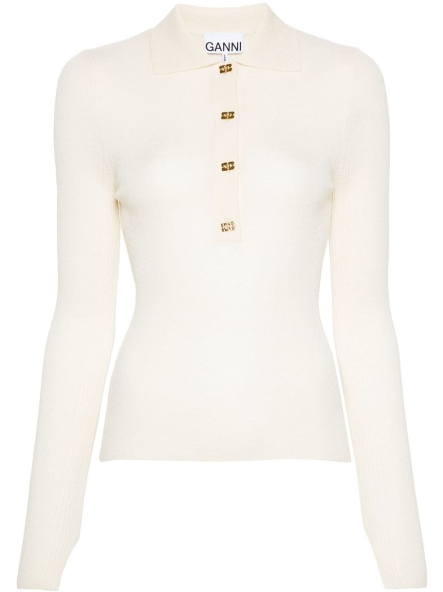 merino wool polo top
