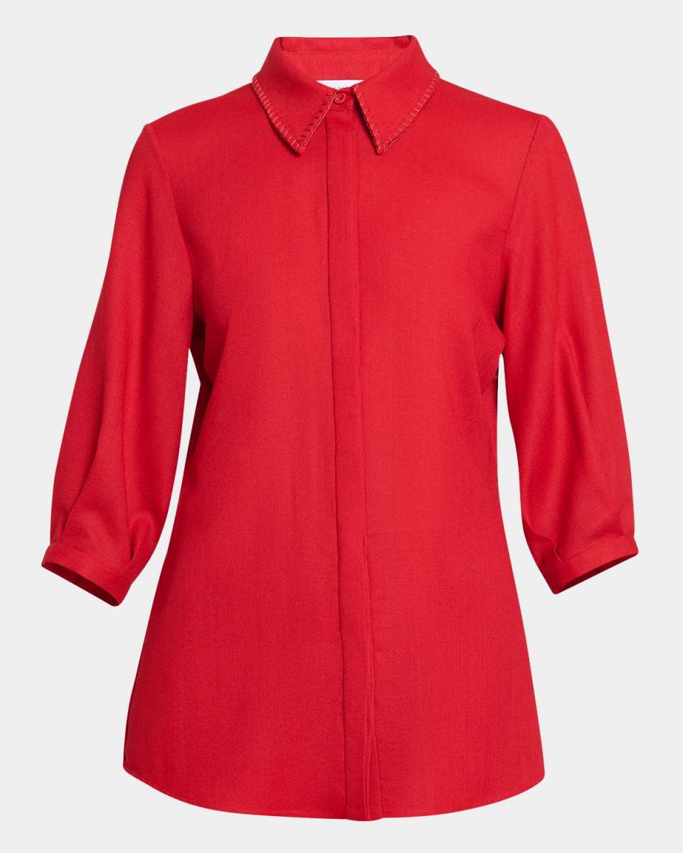 Hadley Wool Button-Front Top