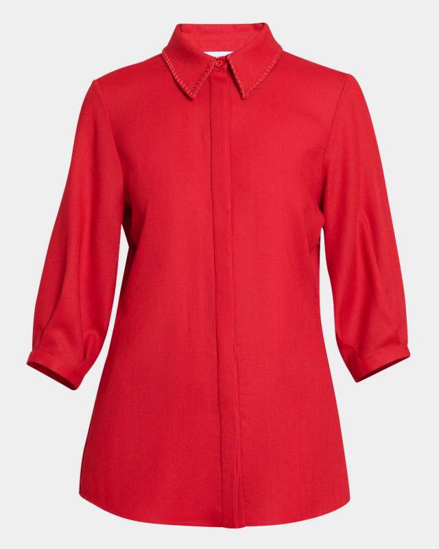 Hadley Wool Button-Front Top