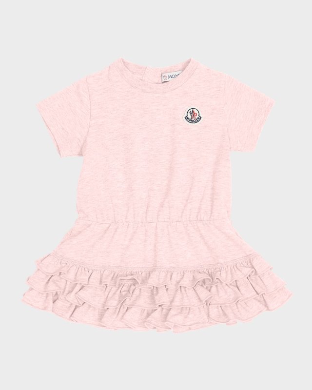 Girl's Ruffle-Skirt Short-Sleeve T-Shirt Dress, SIze 6M-