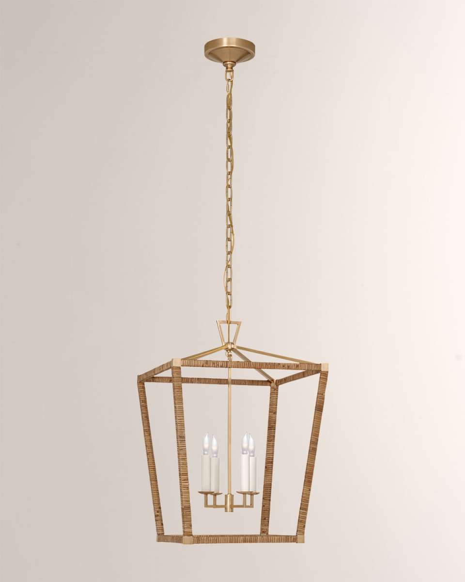 Darlana Medium Rattan Wrapped Lantern by Chapman & Myers