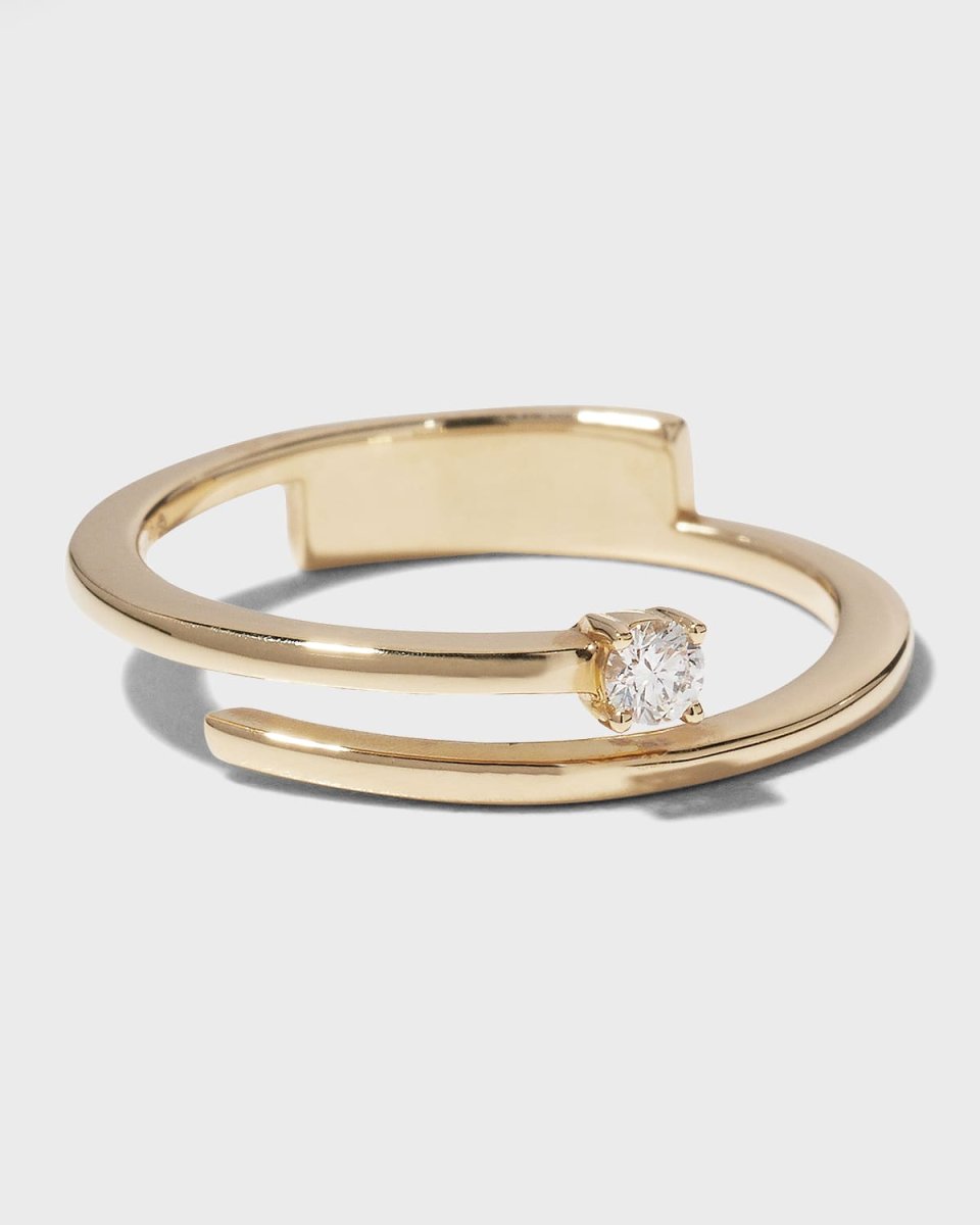 14k Solo Diamond Double-Band Ring