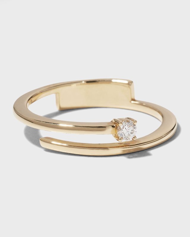 14k Solo Diamond Double-Band Ring