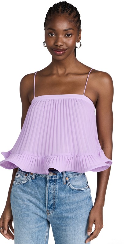 AMUR Kersten Pleated Top Lilac Petal