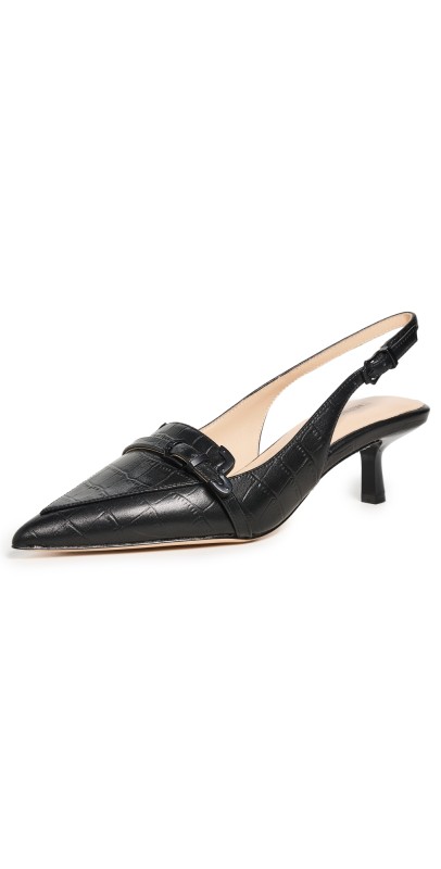 L'AGENCE Brigitte II Heels Black Croco Embossed