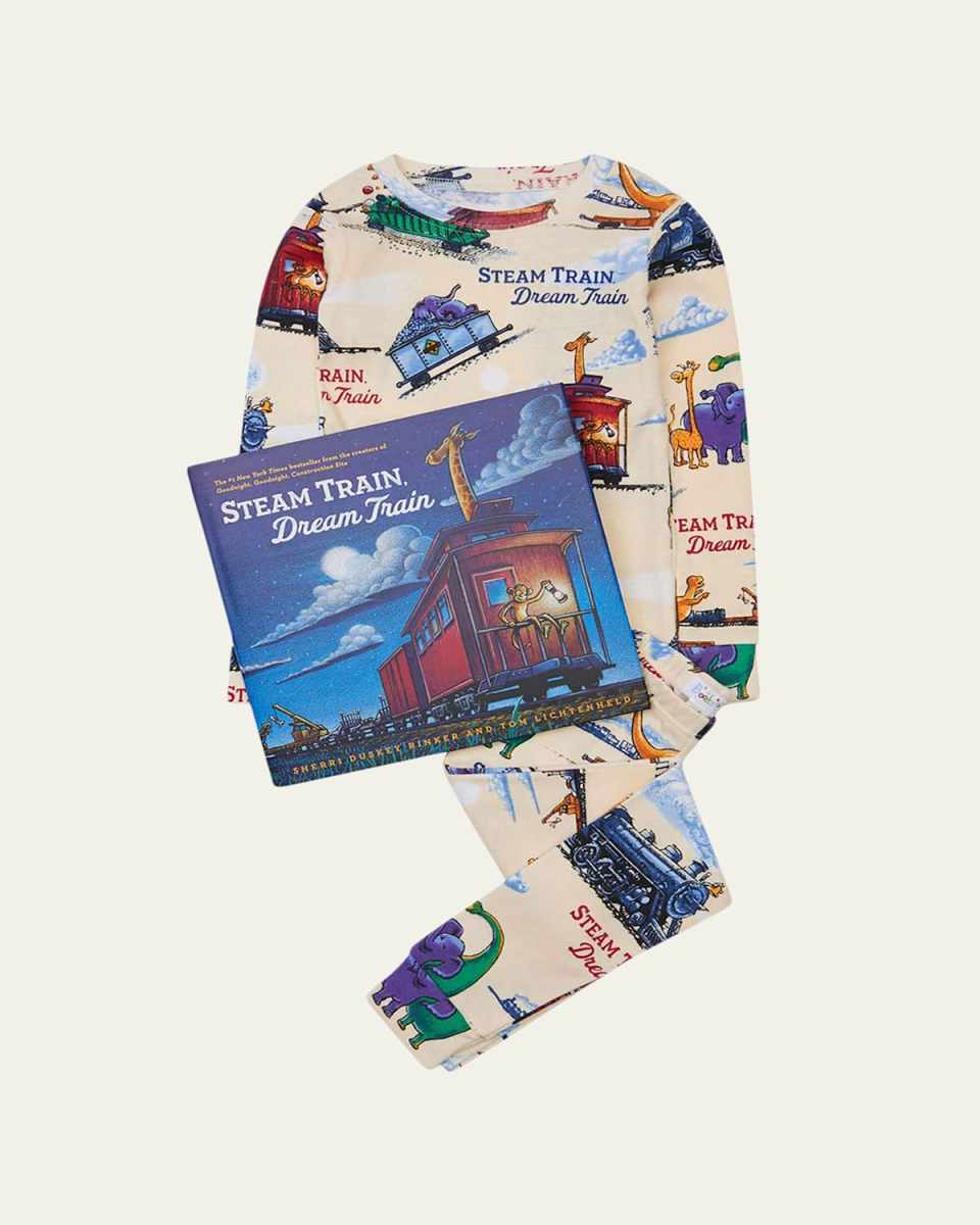 Boy's Stream Train Dream Train Pajama Gift Set, Size 2-7