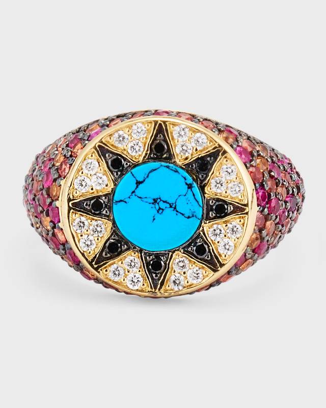 Ibiza Ruby Element Pinky Ring in Cosmic Love