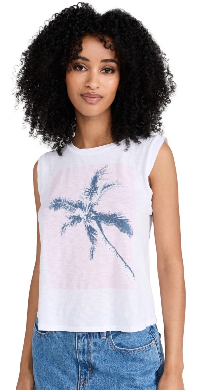 SUNDRY Palm Tree Tank White