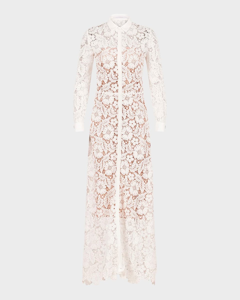 Violeta Belted Lace Maxi Dress