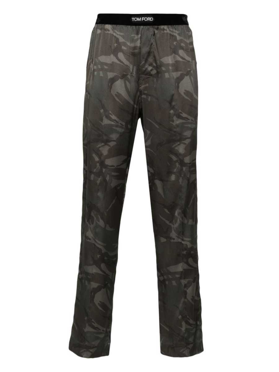 camouflage satin pajama pants