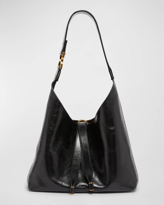 Marcie Small Hobo Bag in Shiny Calfskin