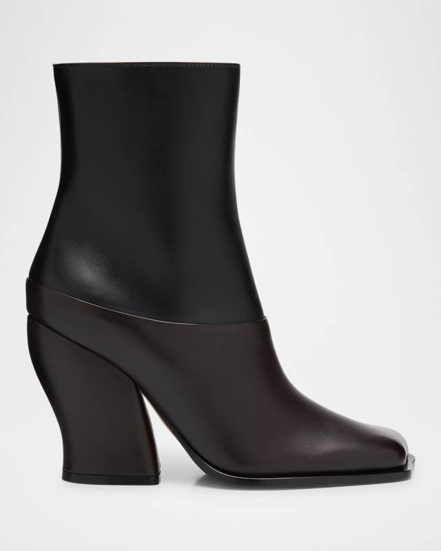 Onda Bicolor Leather Ankle Booties